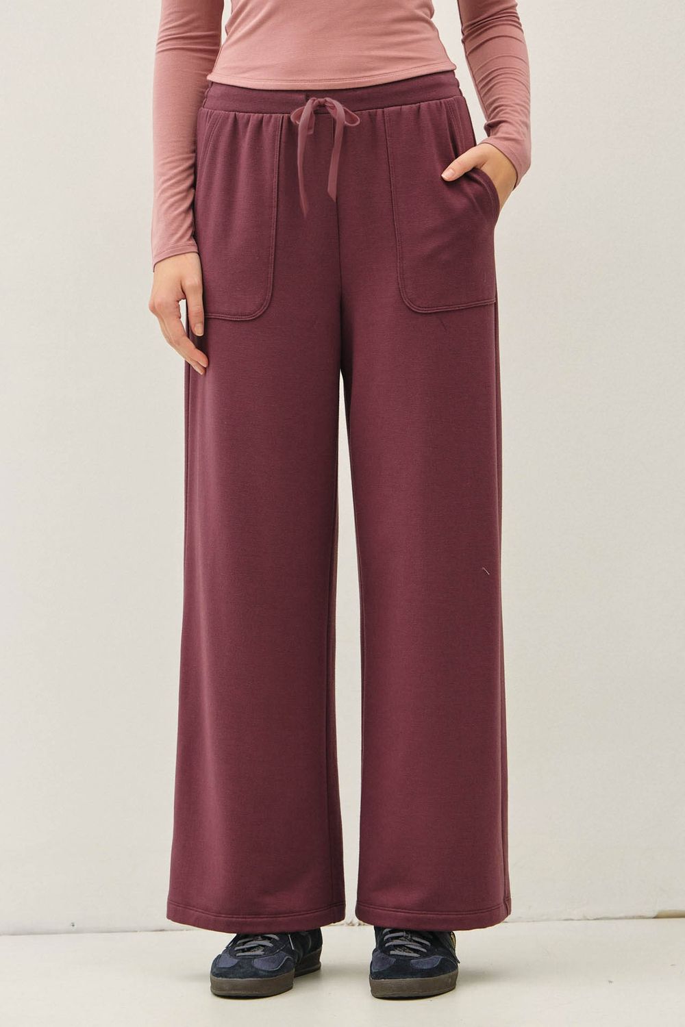 Easy Living High Rise Wide Leg Sweatpants - Dark Chocolate