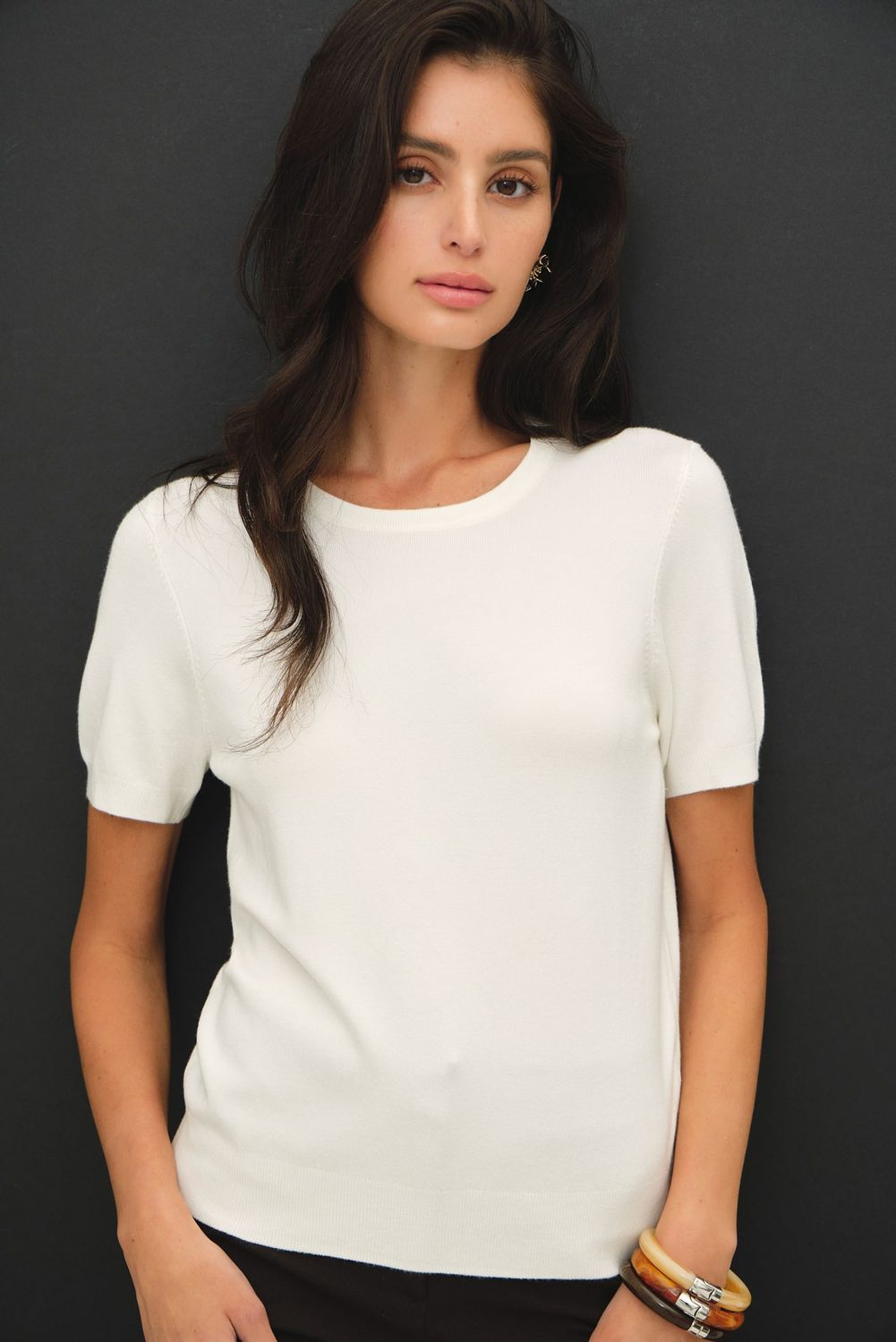 Fall Favorite Sweater Short Sleeve Sweater Tee - Ivory