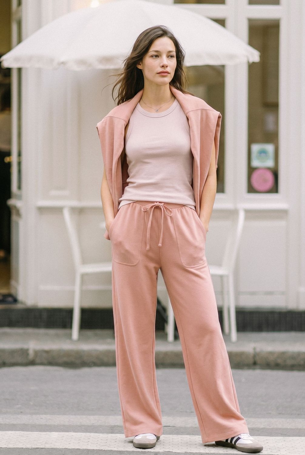 Easy Living High Rise Wide Leg Sweatpants - Mauve