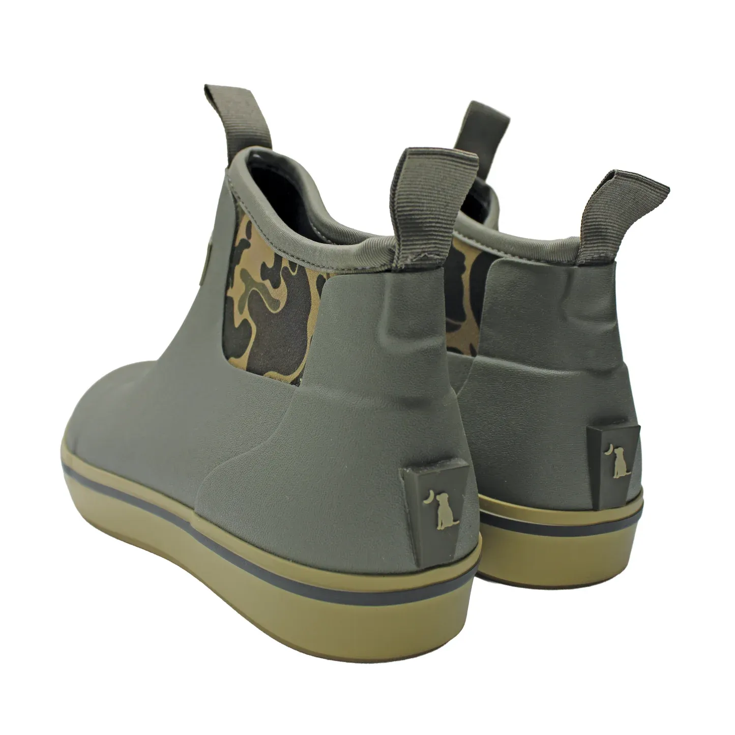 Rubber Deck Boot - Dark Olive/Retro Camo