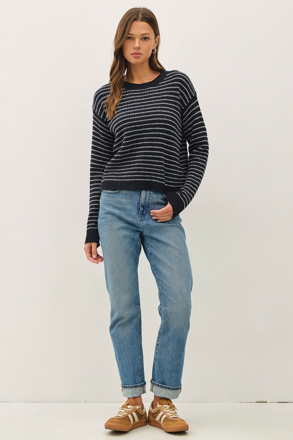 Just Cozy Chunky Ribbed Sweater - Dark Navy