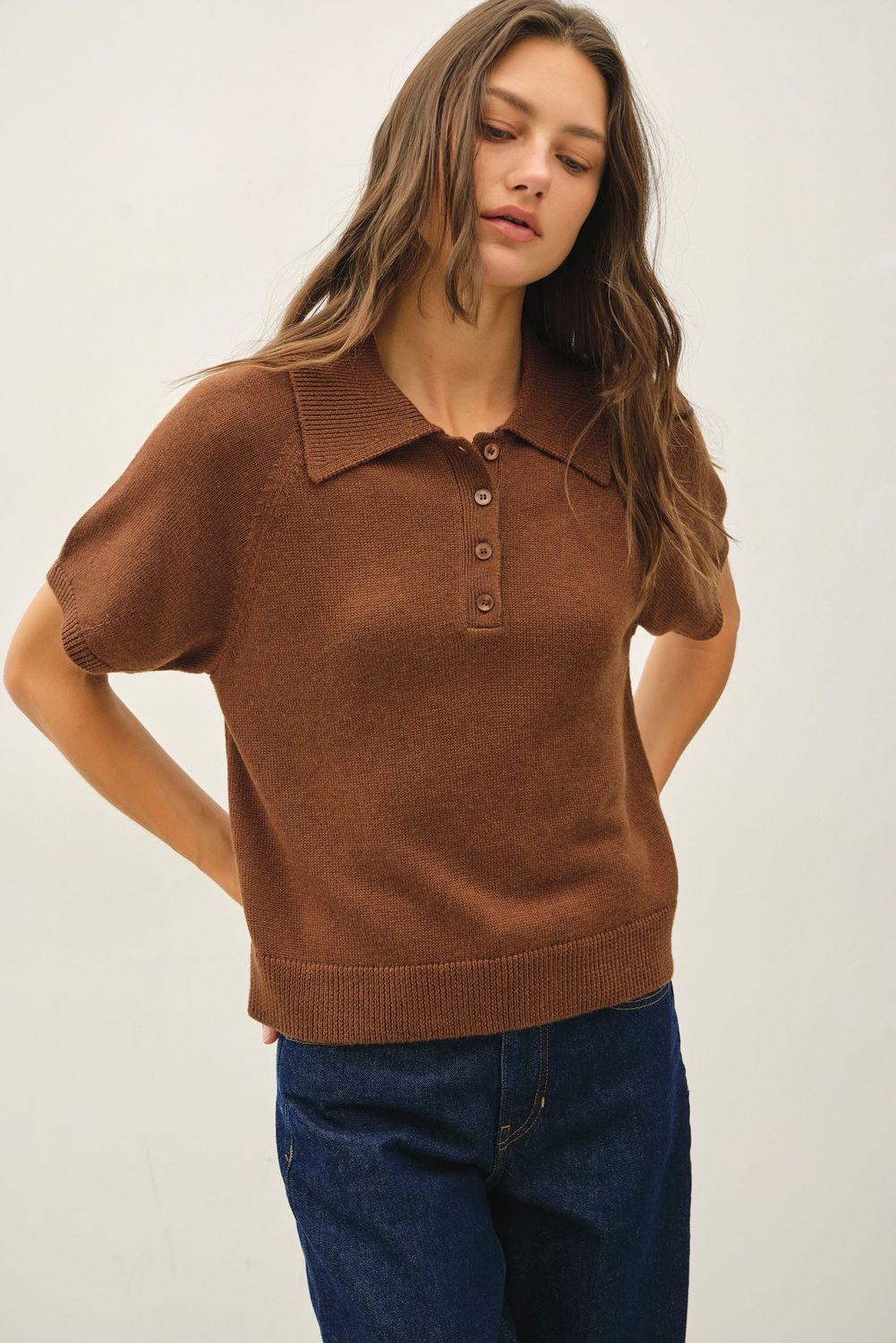 Fall For It Textured Knit Sweater - Brown