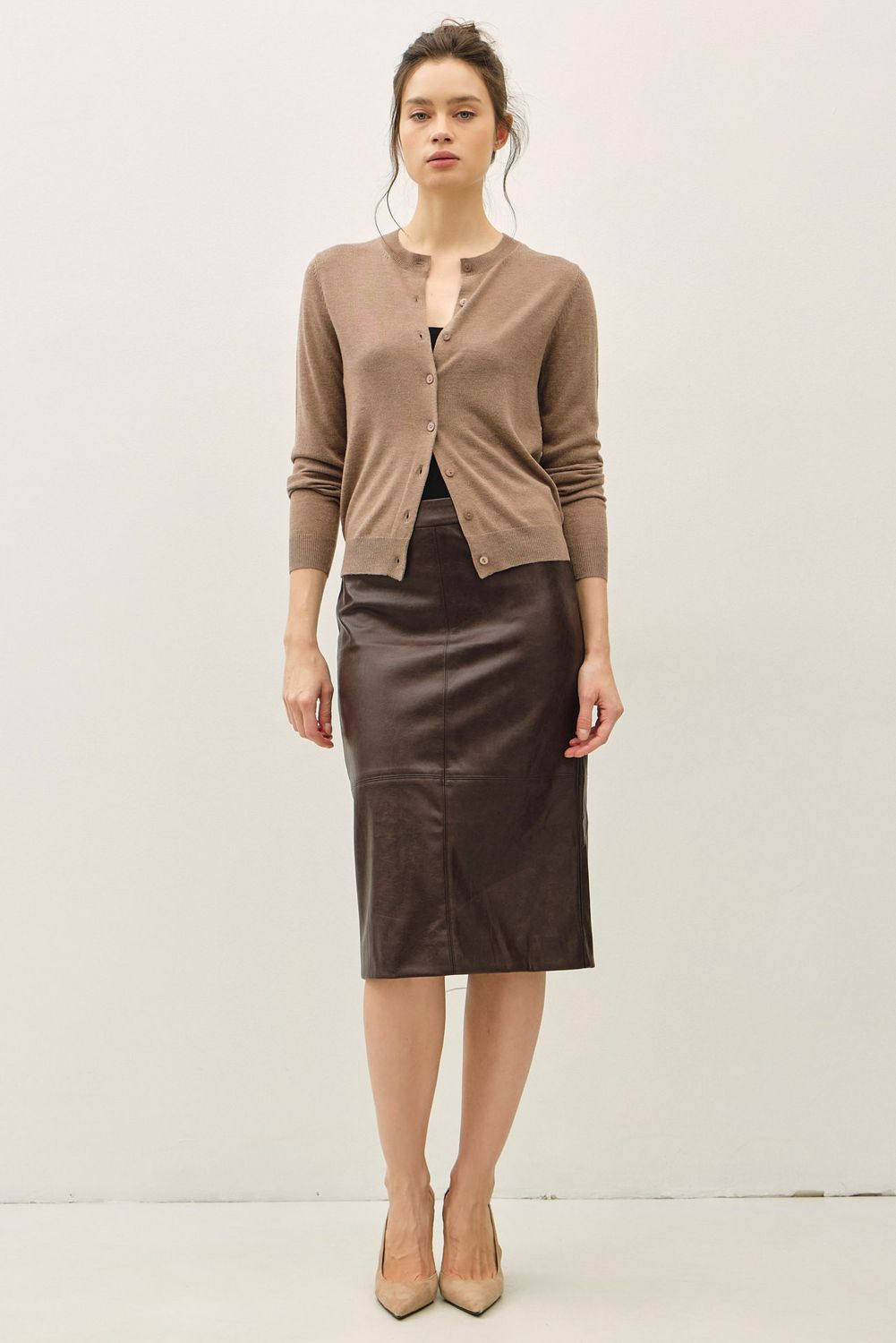 Always In Style Cashmere Cardigan - Brown