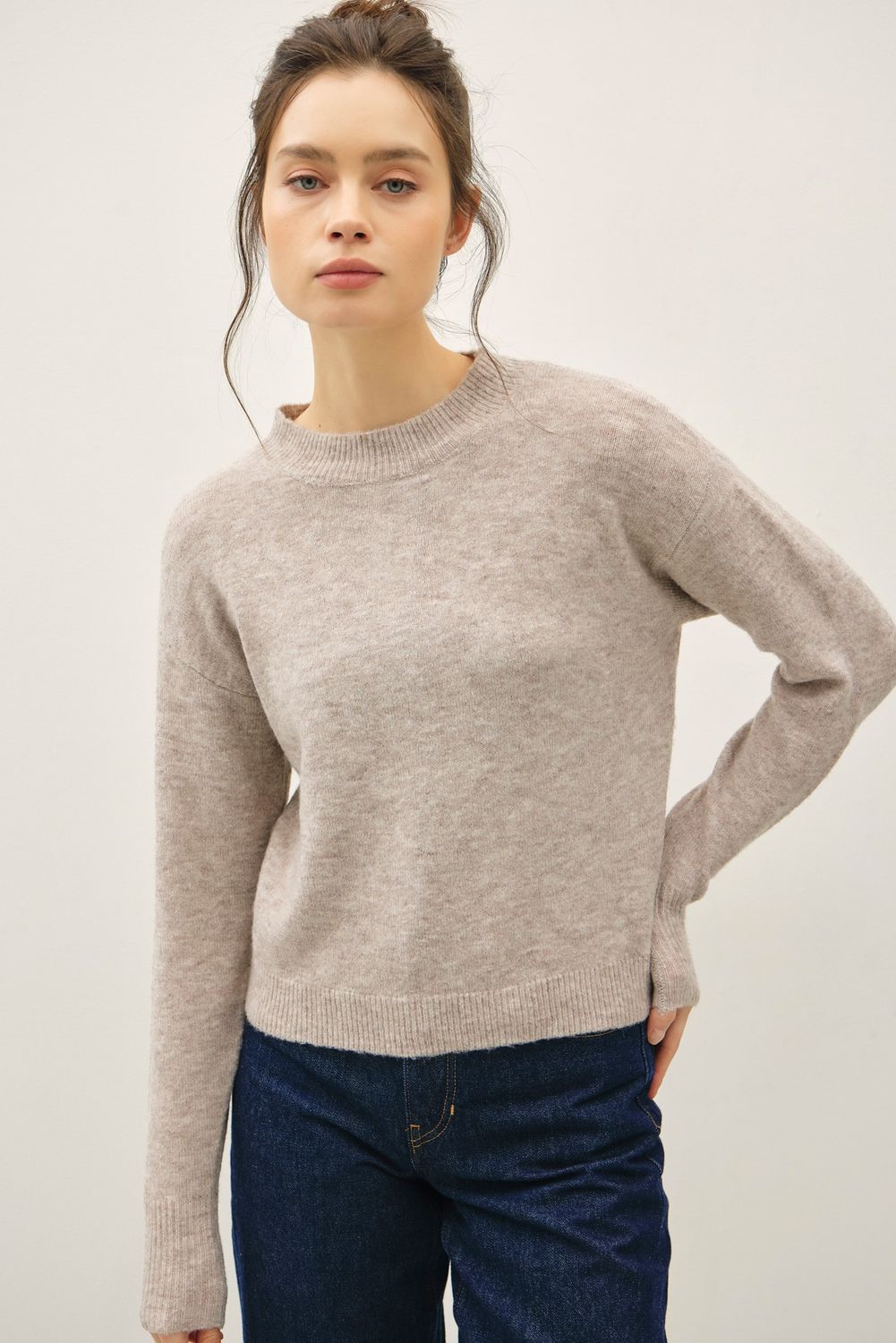 Easy Favorite Cropped Sweater - Latte