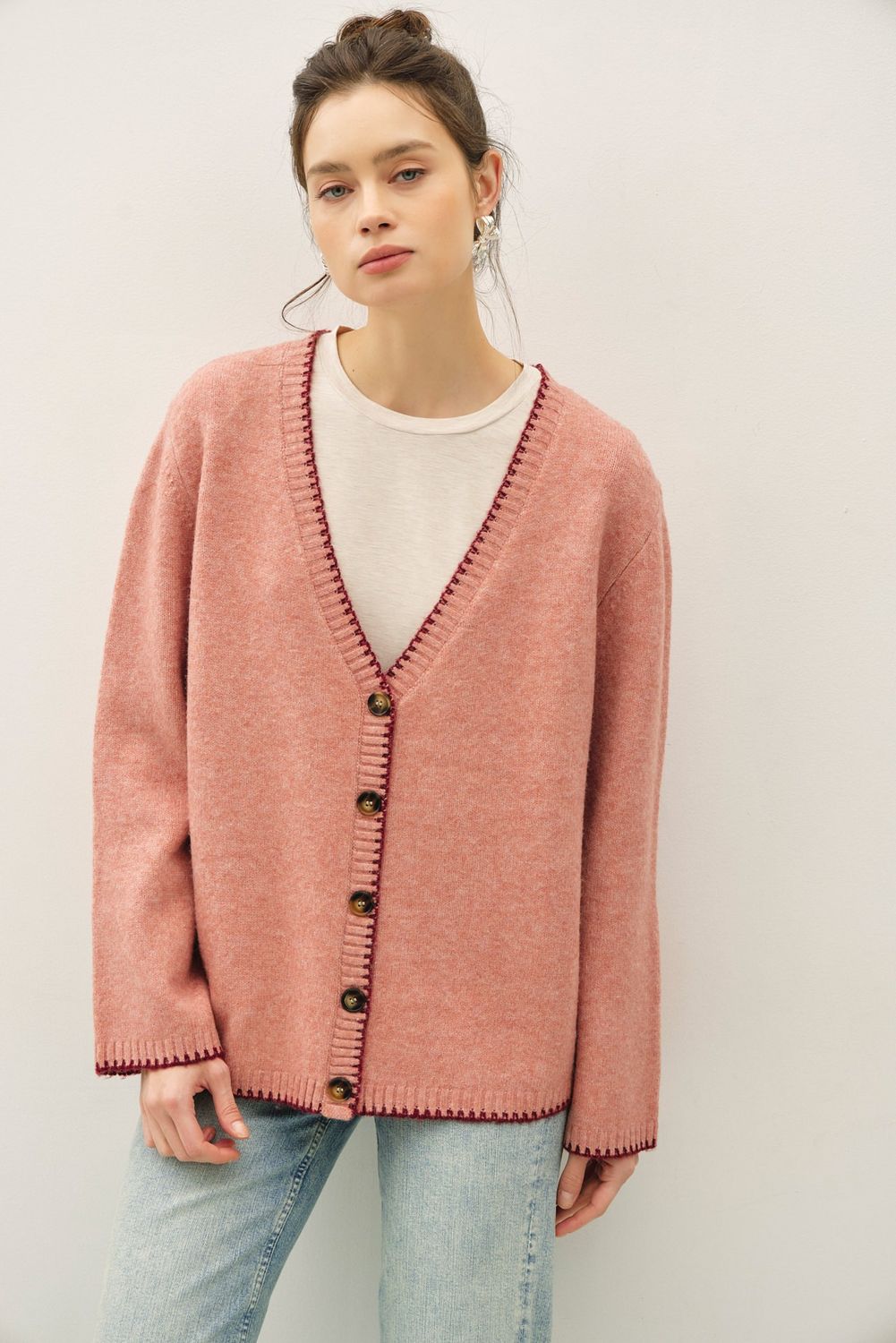 Wear On Repeat Cardigan - Berry Smoothie