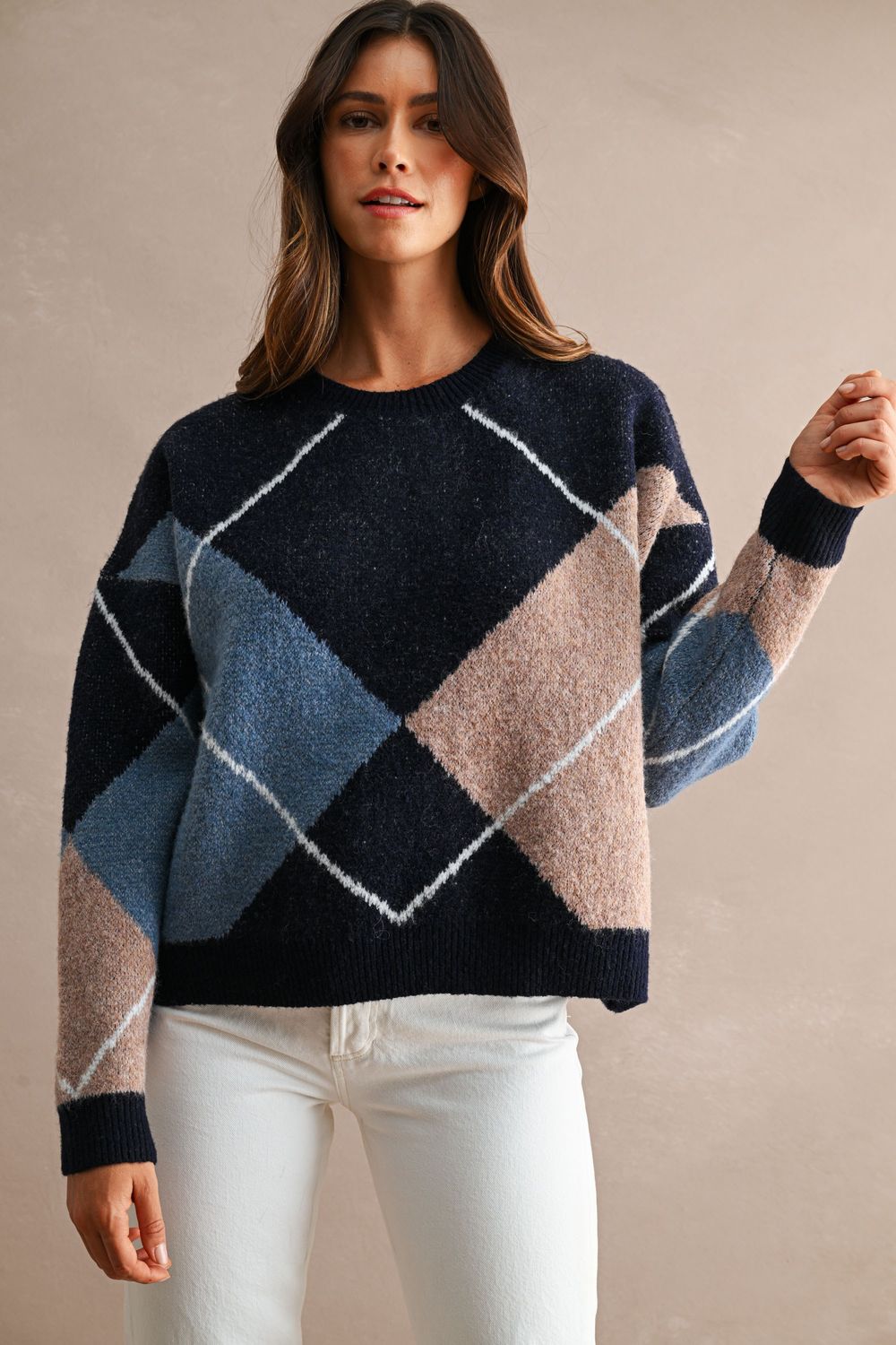 Catch Your Attention Oversized Sweater - Navy