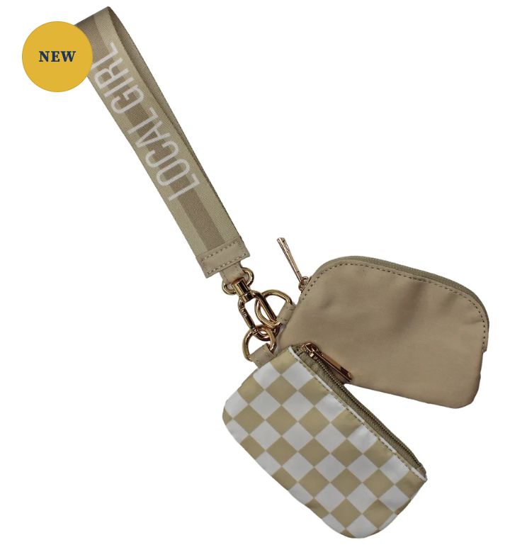 LG Dual Wristlet - Khaki Checker