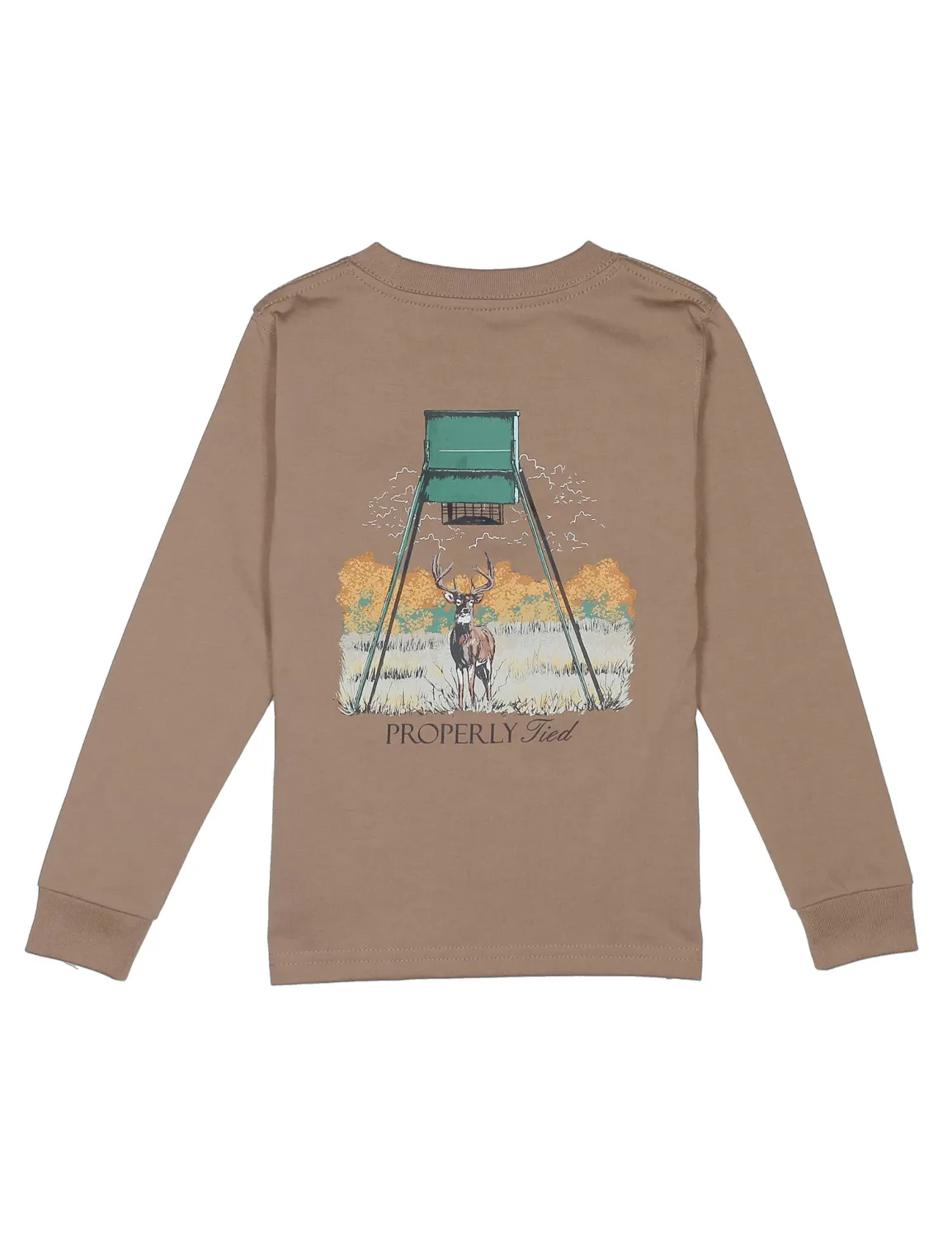 Deer Feeder Long Sleeve T-Shirt - Walnut