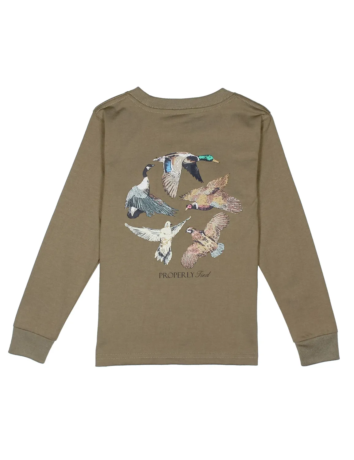 Flock Long Sleeve T-Shirt - Tan