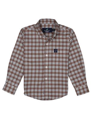 Classic Long Sleeve Button Down Flannel - Saddle