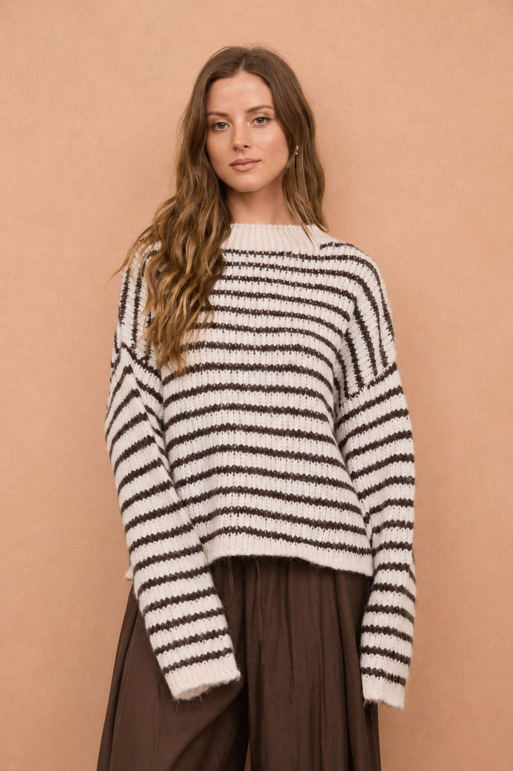Don't Let Go Striped Sweater - Ivory