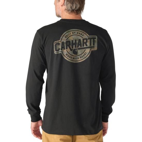 Men's Irvine Camo Badge Long Sleeve T-Shirt - Black