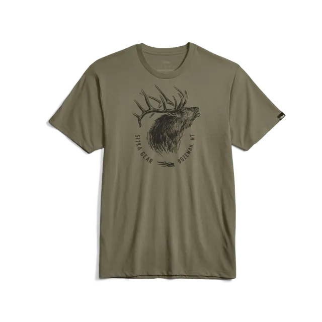Elk Sketch Tee - Dark Green Sage