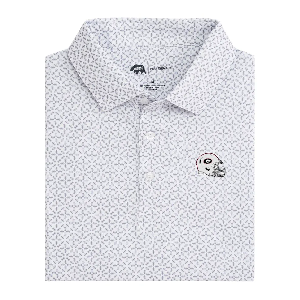 UGA Whiteout Helmet Gameday Printed  Performance Polo