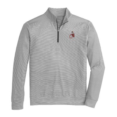 UGA Dawgs Vintage Script Hairline Stripe  Printed Performance 1/4 Zip