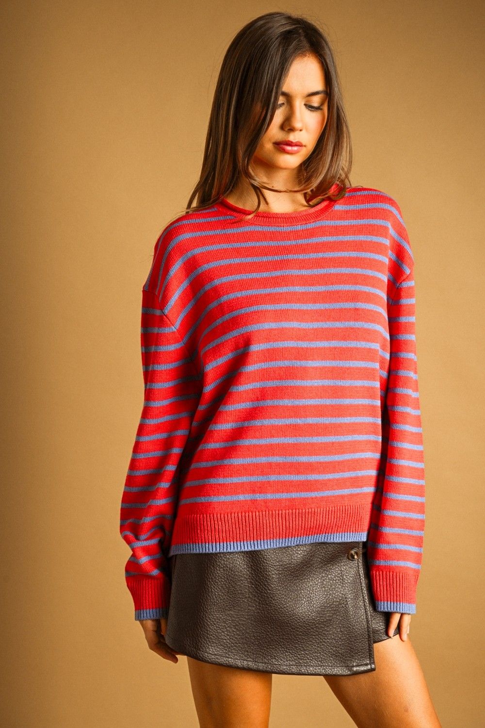 Modern Moment Striped Sweater - Red/ Blue