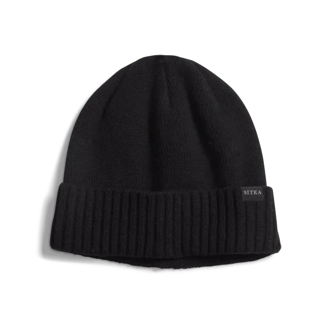 Cuffed Knit Beanie - Black