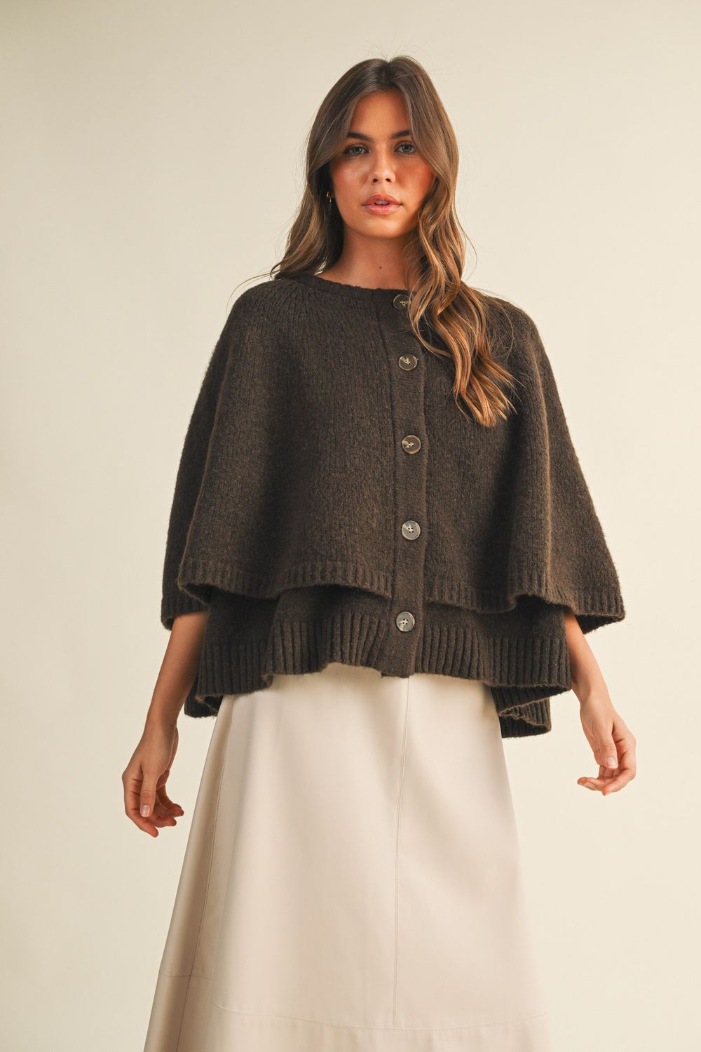 Chill In The Air Button Cardigan - Espresso