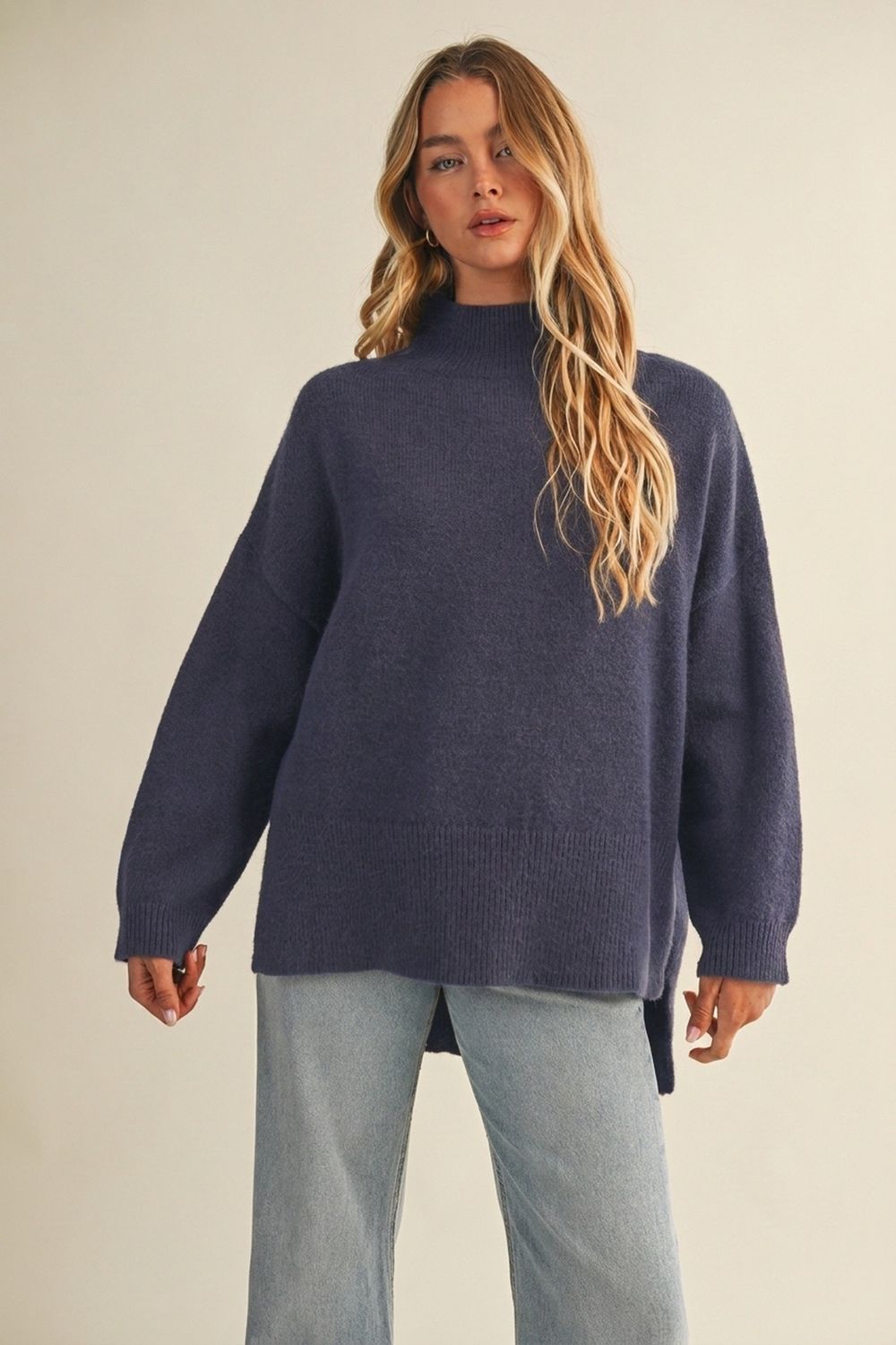 Crisp Air Turtleneck Sweater - Twilight