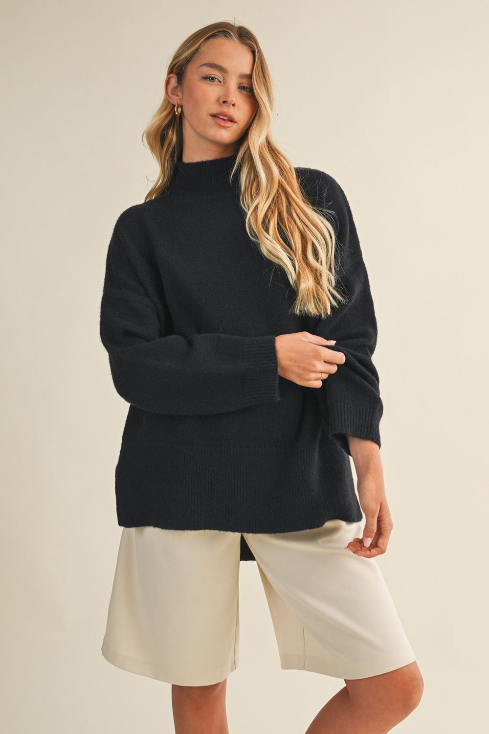 Crisp Air Turtleneck Sweater - Black