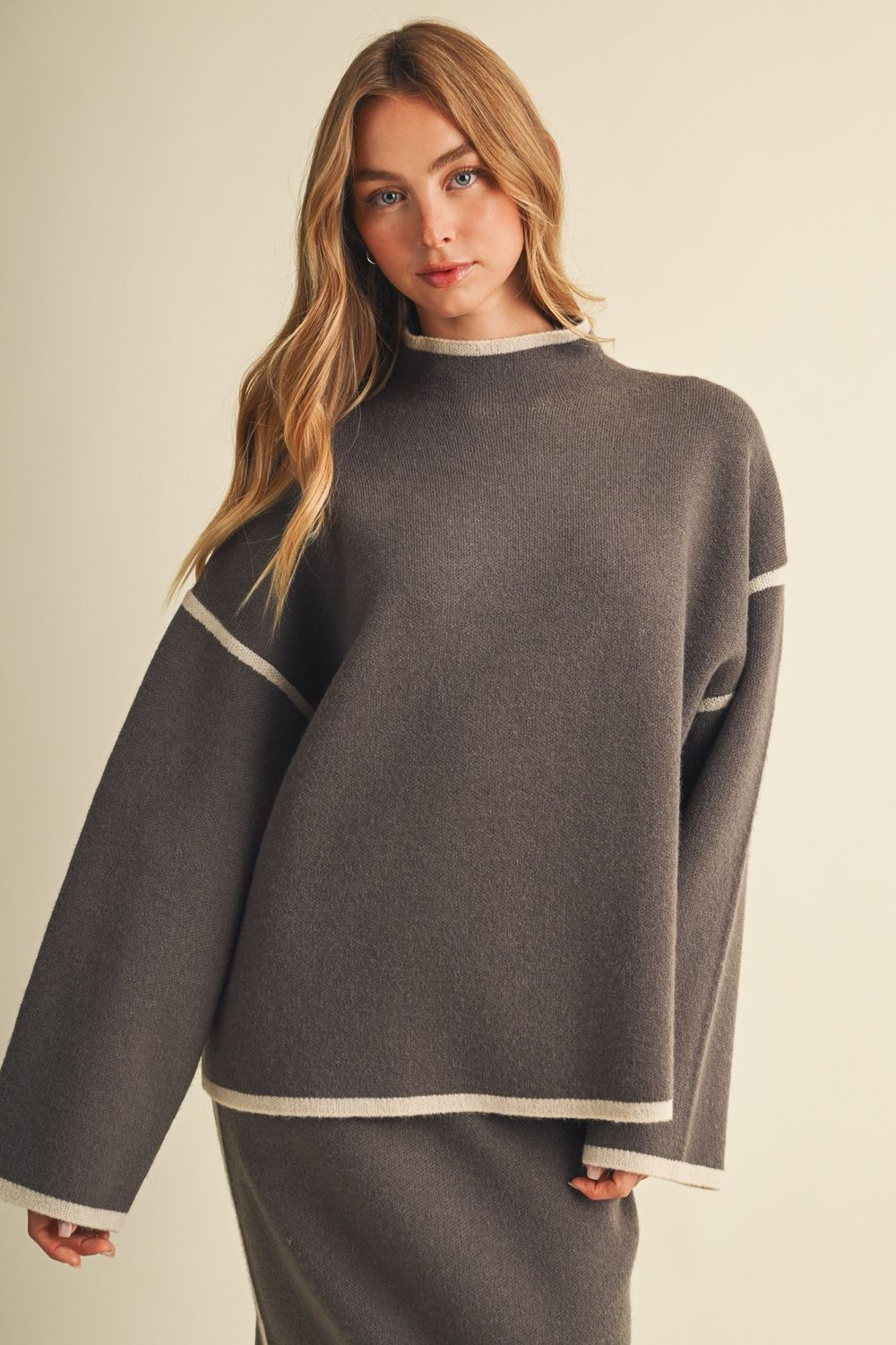Off The Market Turtleneck Sweater - Stone