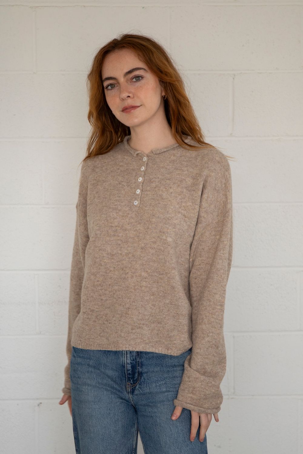 Bring On Fall 1/4 Button Sweater - Mocha