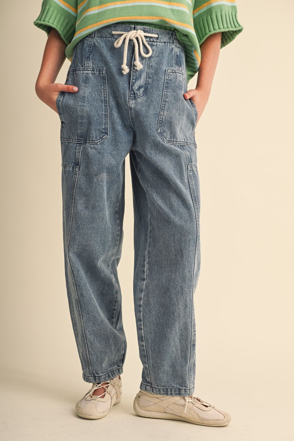 Stay Til Tomorrow Relaxed Jeans - Denim Blue