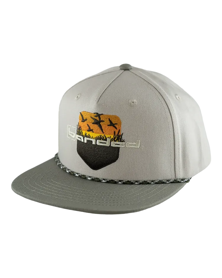 Sunset Flock Patch Hat - Light Gray