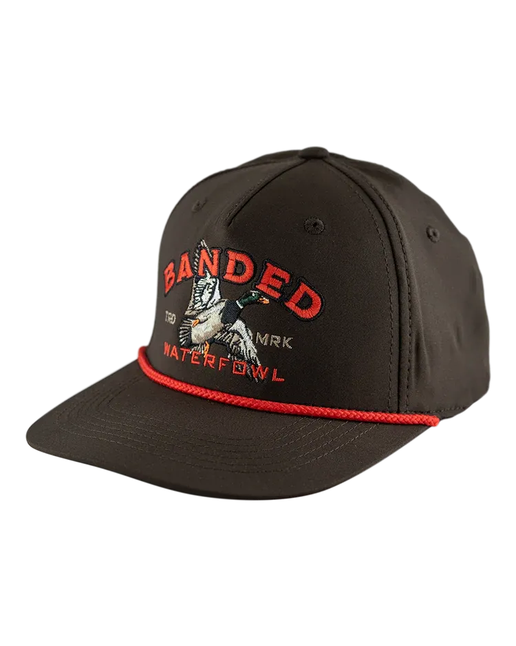 Banded Trademark Mallard Hat- Chocolate/Red