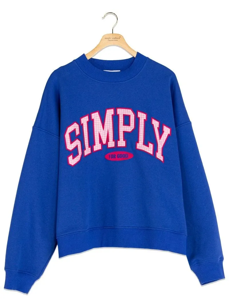 Simply For Good Pullover - Royal Blue Gingham