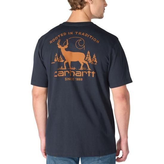 Men's Irvine Deer Landscape T-Shirt - Navy