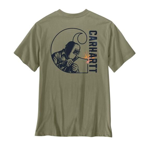 Men's Irvine Relaxed Welding Carhartt T-Shirt - Dusty Olive