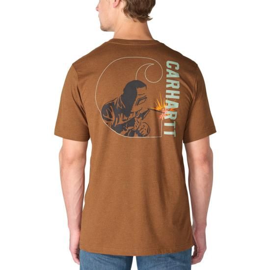 Men's Irvine Relaxed Welding Carhartt T-Shirt - Red Duck Heather