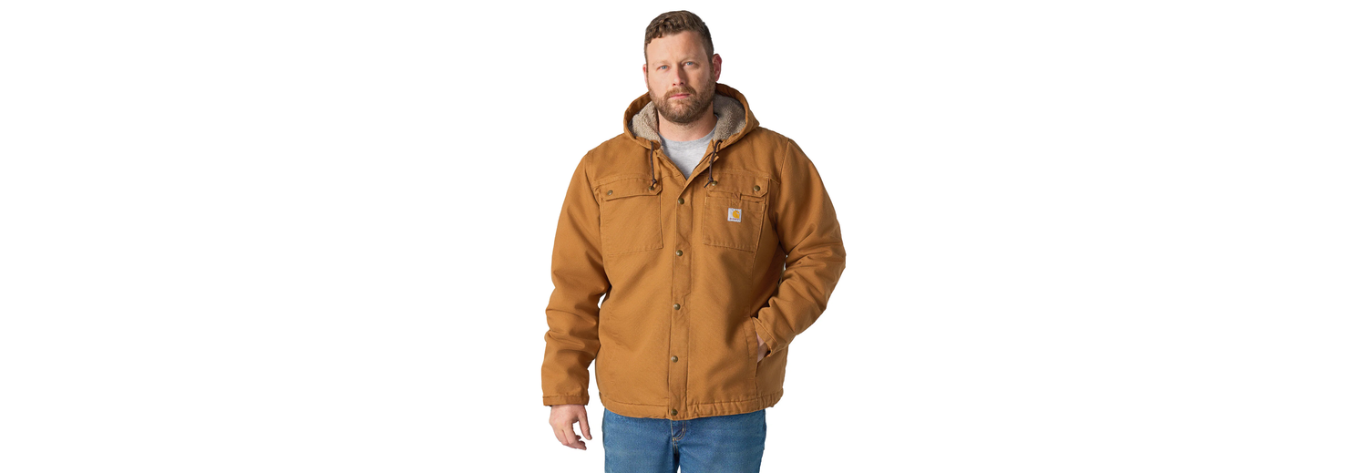 Men's Sherpa Lined Washed Duck Bartlett Jacket - Carhartt Brown