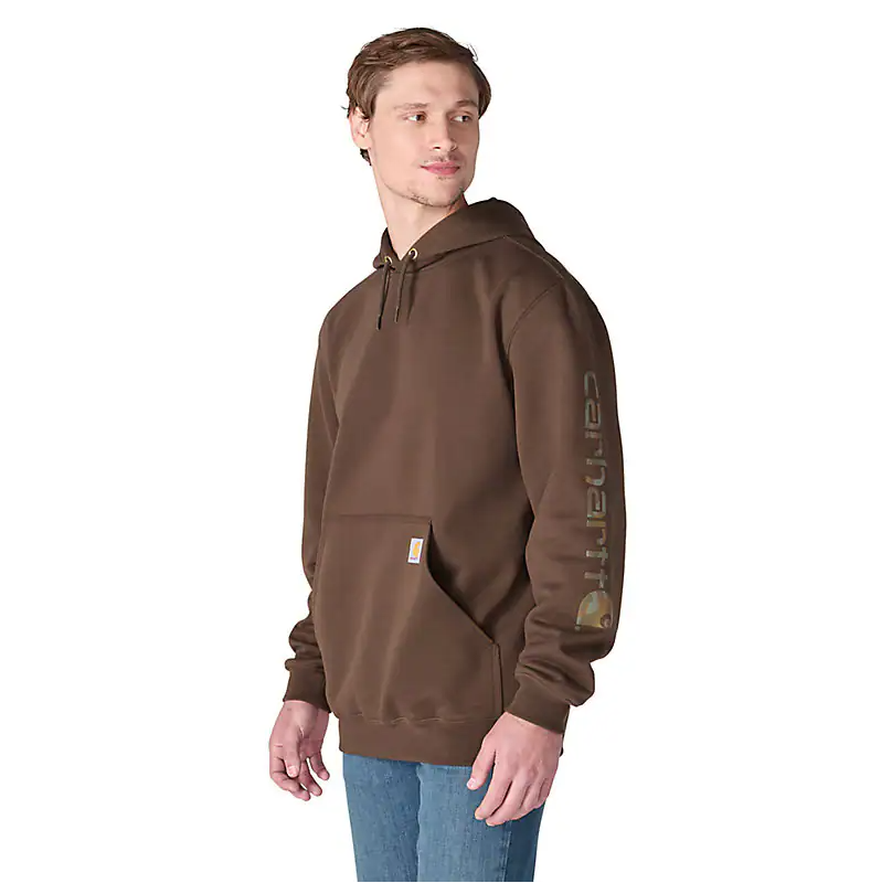 Men's Loose Fit Midweight Logo Sleeve Graphic Hoodie - Dark Clove