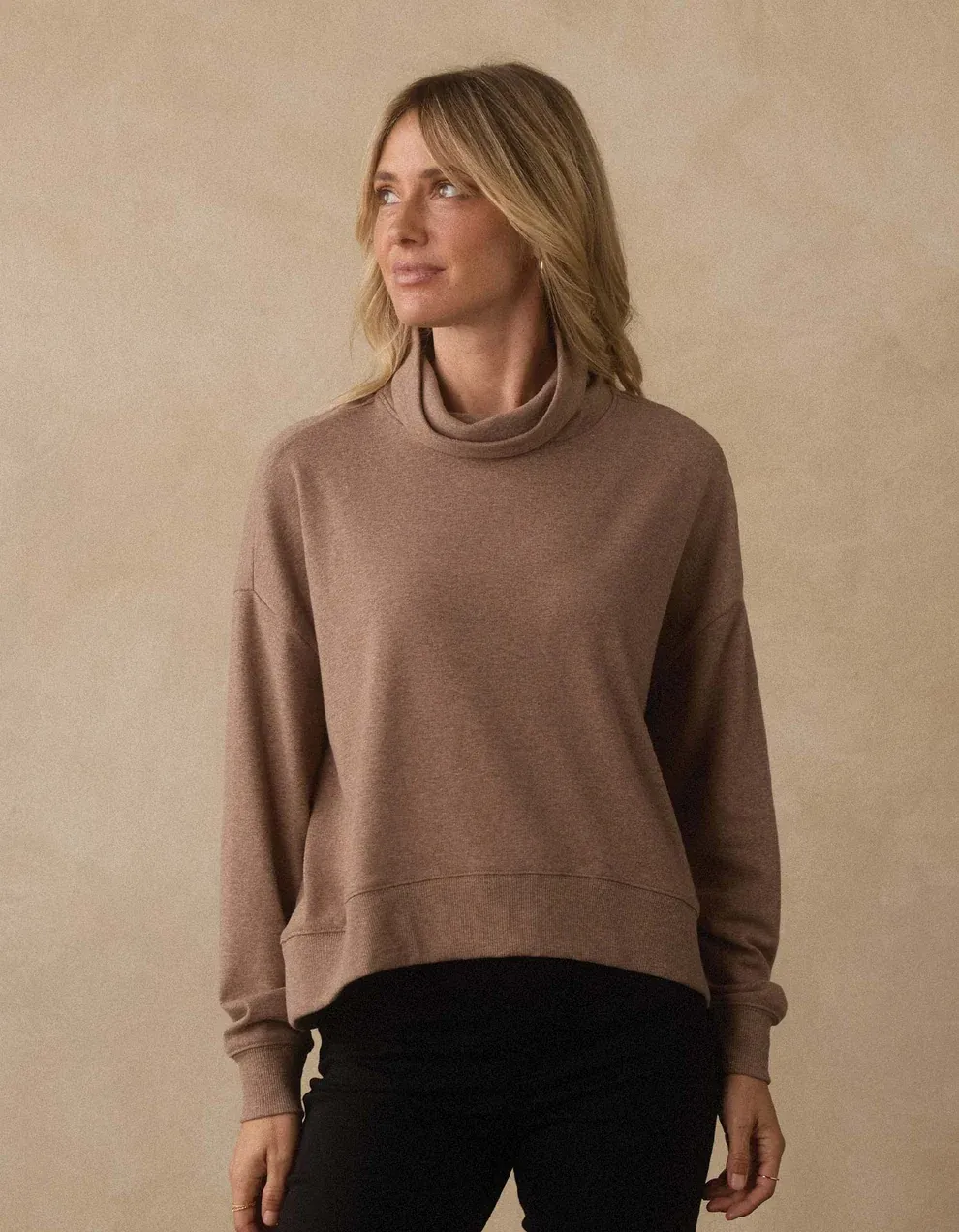 Puremeso Funnel Neck Pullover - Taupe