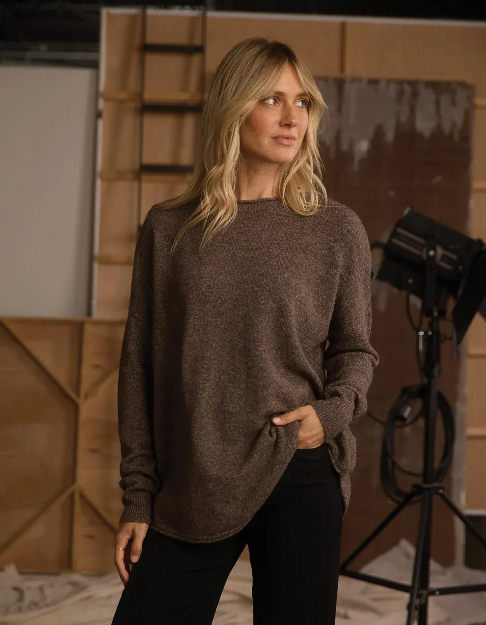 Marianna Crewneck Sweater- Chestnut