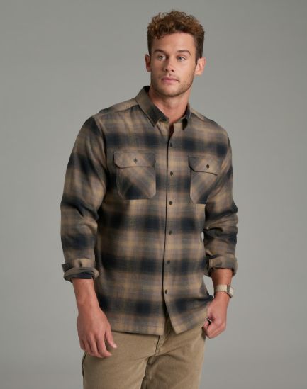 Dillinger Long Sleeve Flannel - Dark Sand