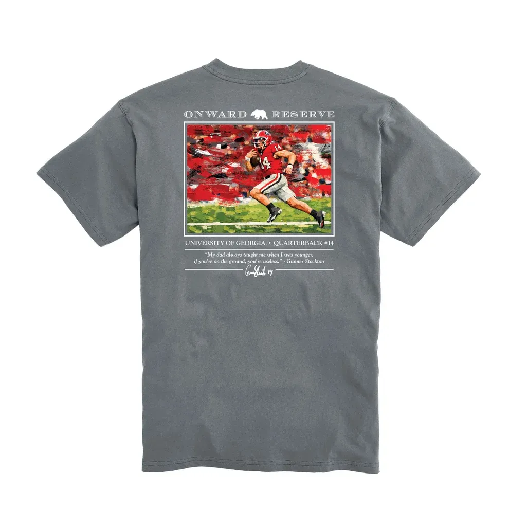 UGA Gunner Stockton #14 Short Sleeve Tee - Granite