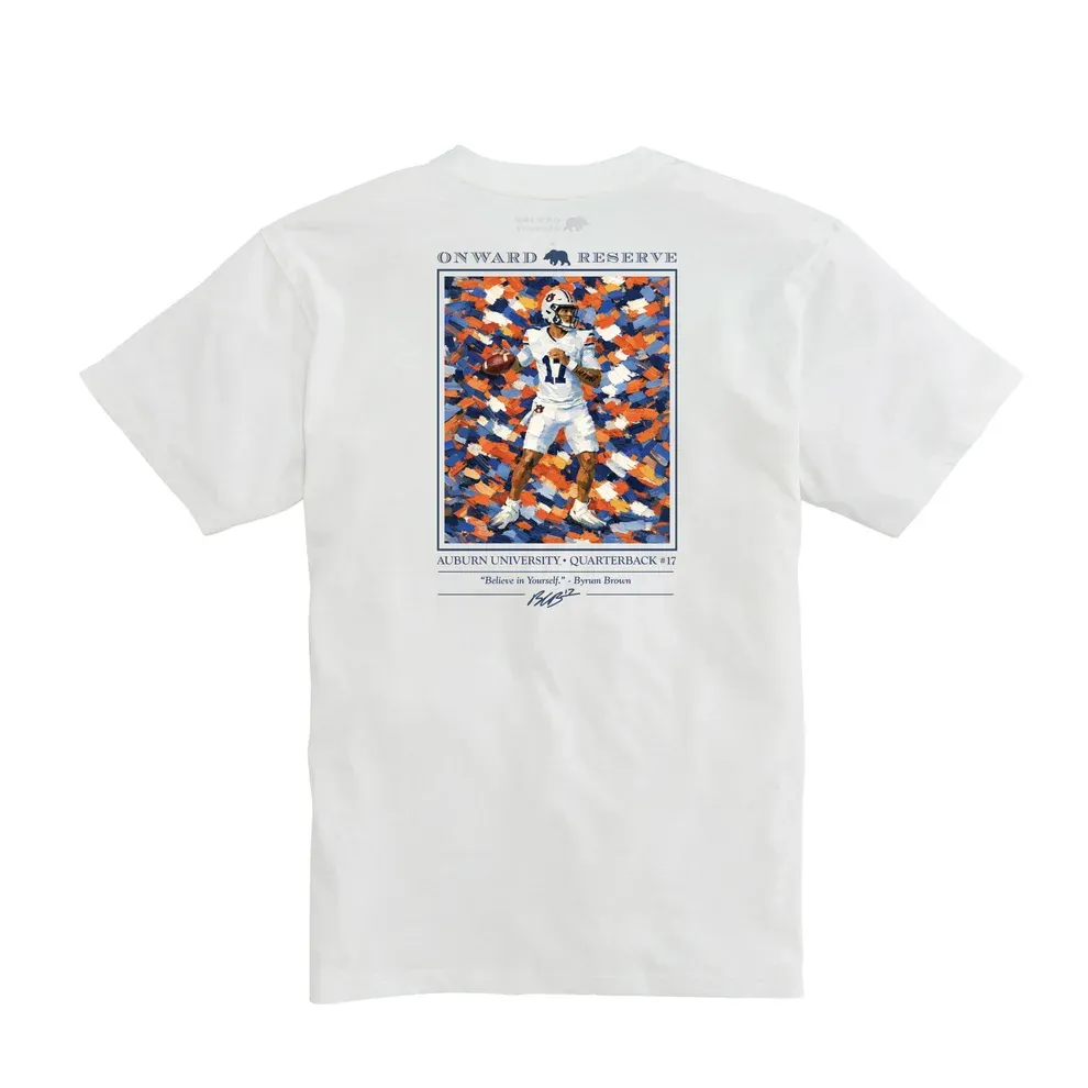 Auburn Byrum Brown Short Sleeve Tee - White