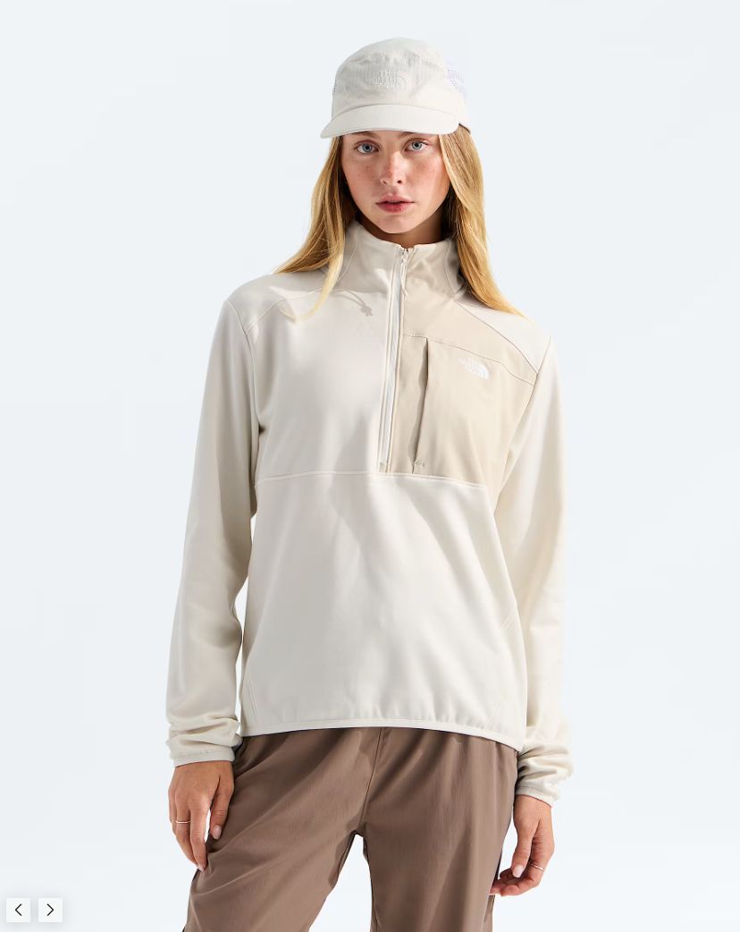 Women's TNF Performance Fleece 1//4 Zip Pullover - White Dune