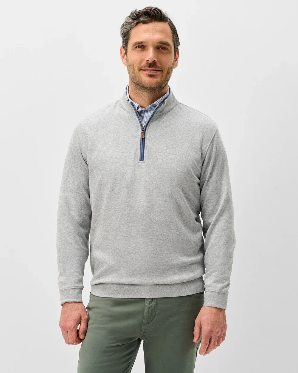 Sully Quarter Zip Pullover - Light Grey