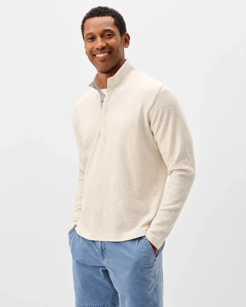 Ransel Hidden Snap Pullover - Cream