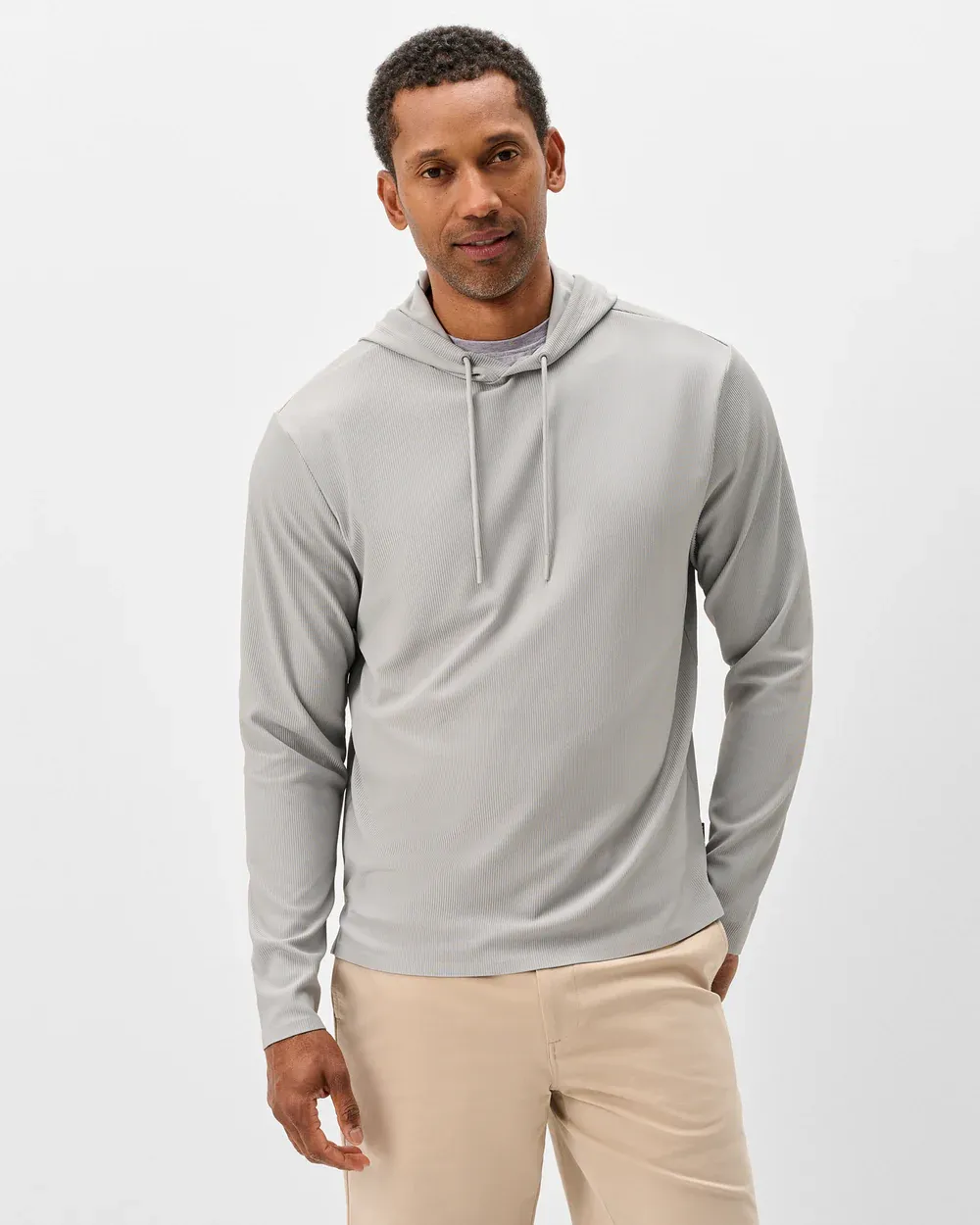 Hoppin Ribbed Knit Performance Hoodie - Seal