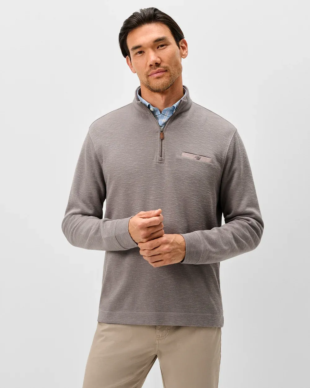 Flame Stitch Zip Pullover - Thunder