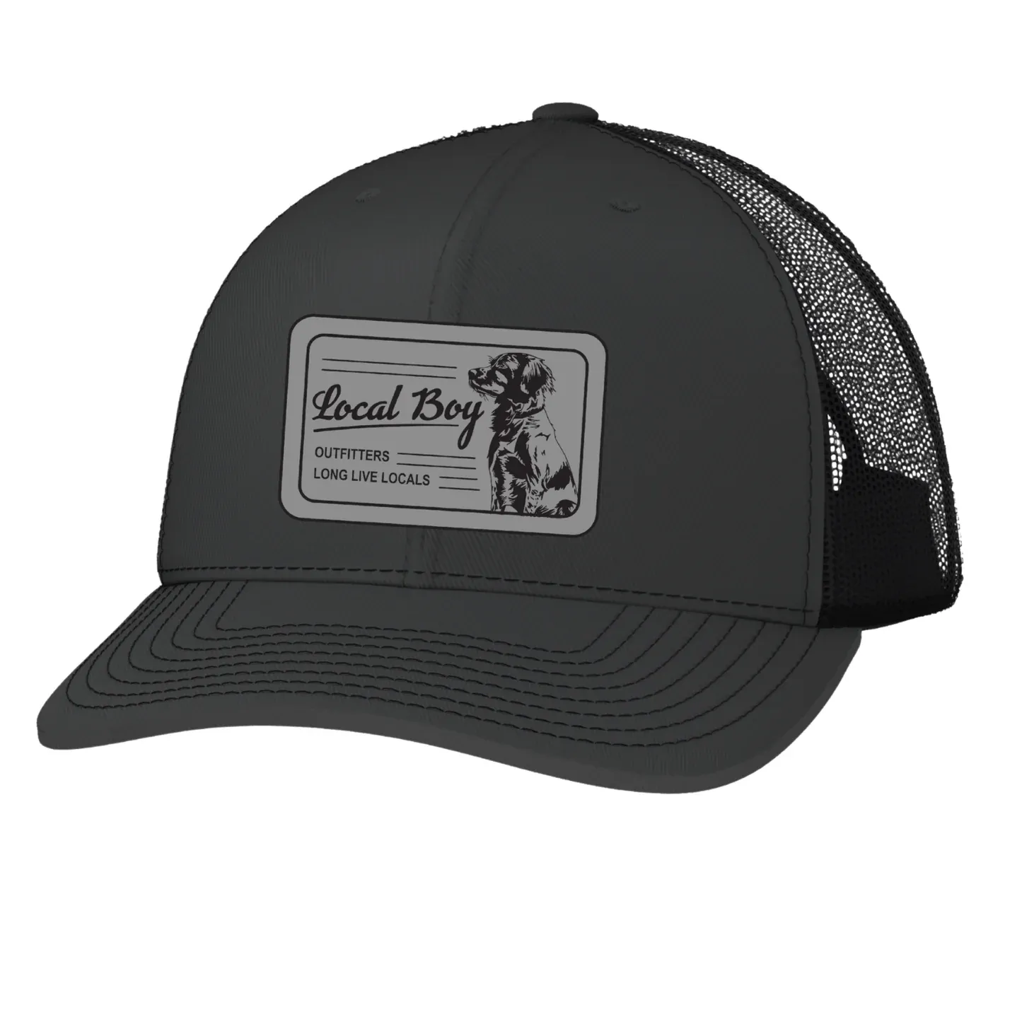 Youth Scruffy Patch Trucker Hat - Charcoal/Black