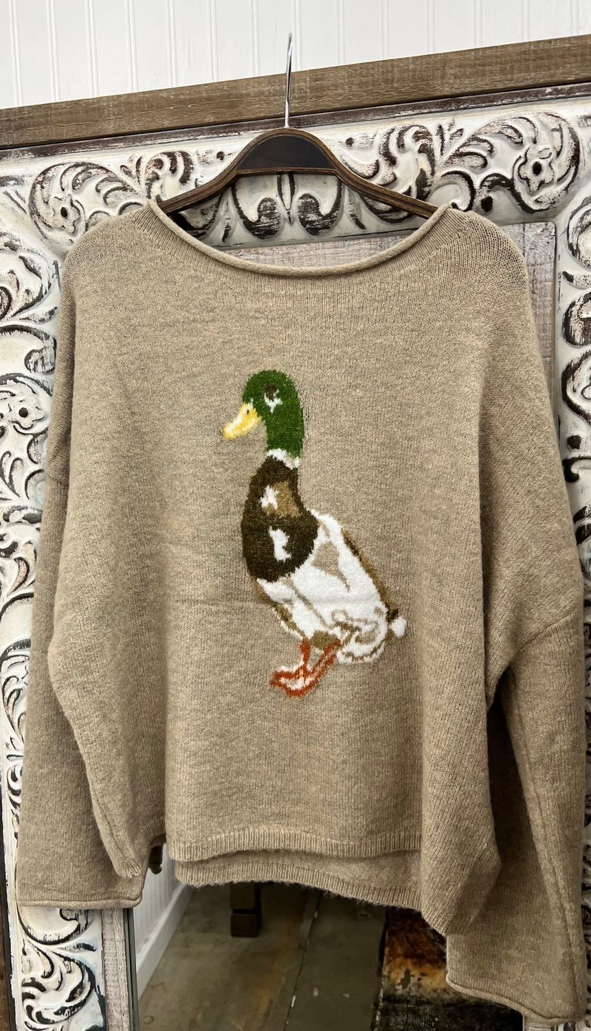 Little Friends Duck Sweater - Light Mocha