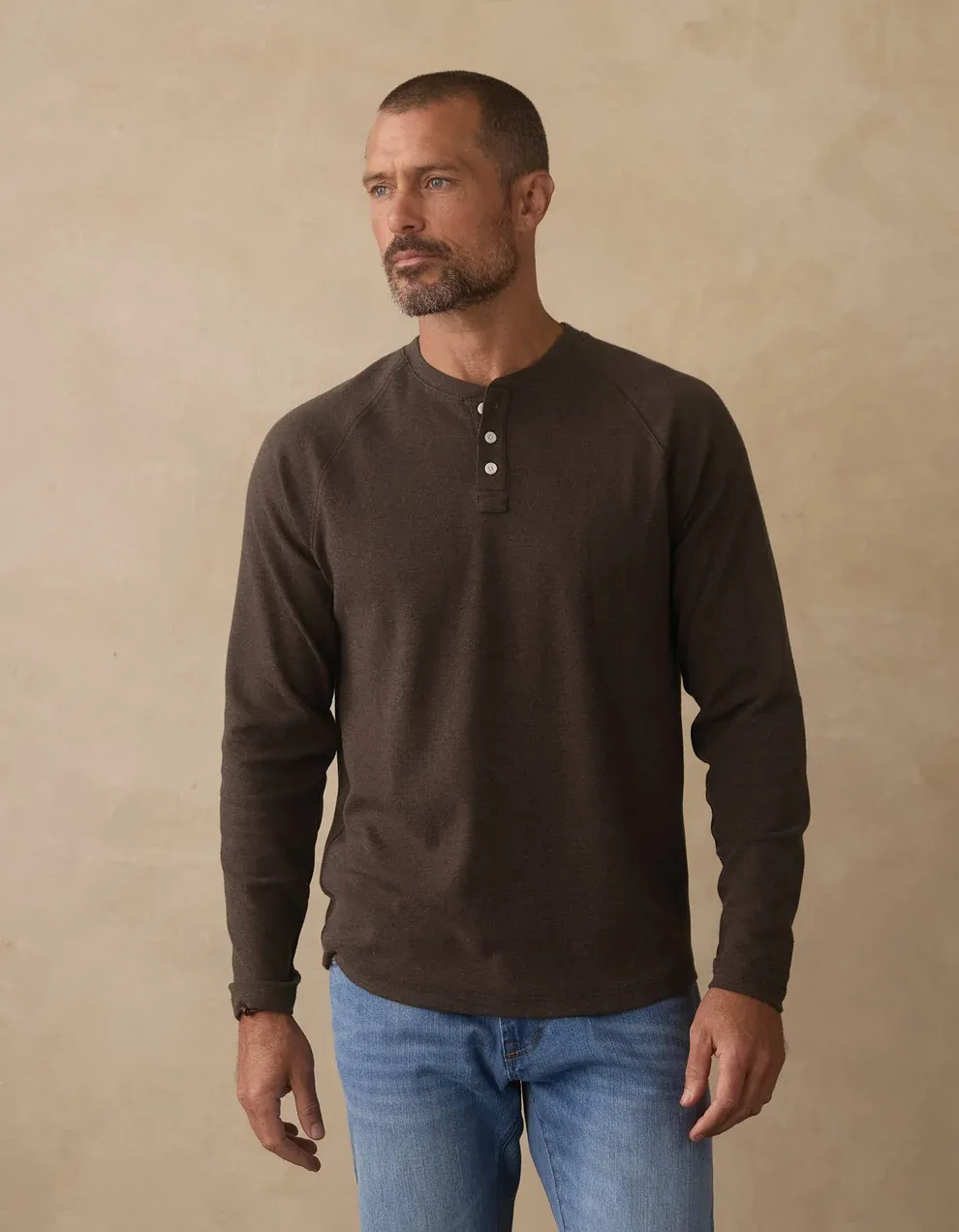 Puremeso Everyday Henley - Ash Brown