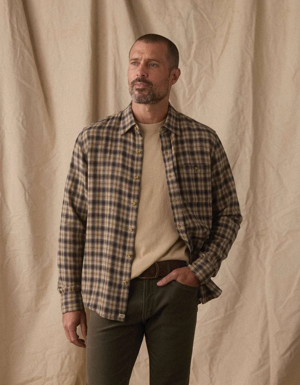 Hudson Double Brushed Flannel - Toasted Chestnut