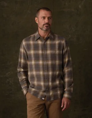 Hudson Double Brushed Flannel -  Heathered Grey Plaid